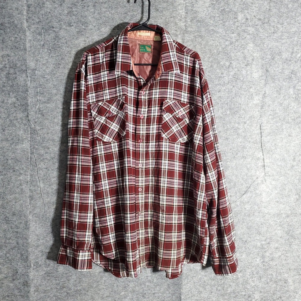 Pine Grove Flannel Shirt Mens XXL Blue Plaid Long Sleeve Button Up Casual Work